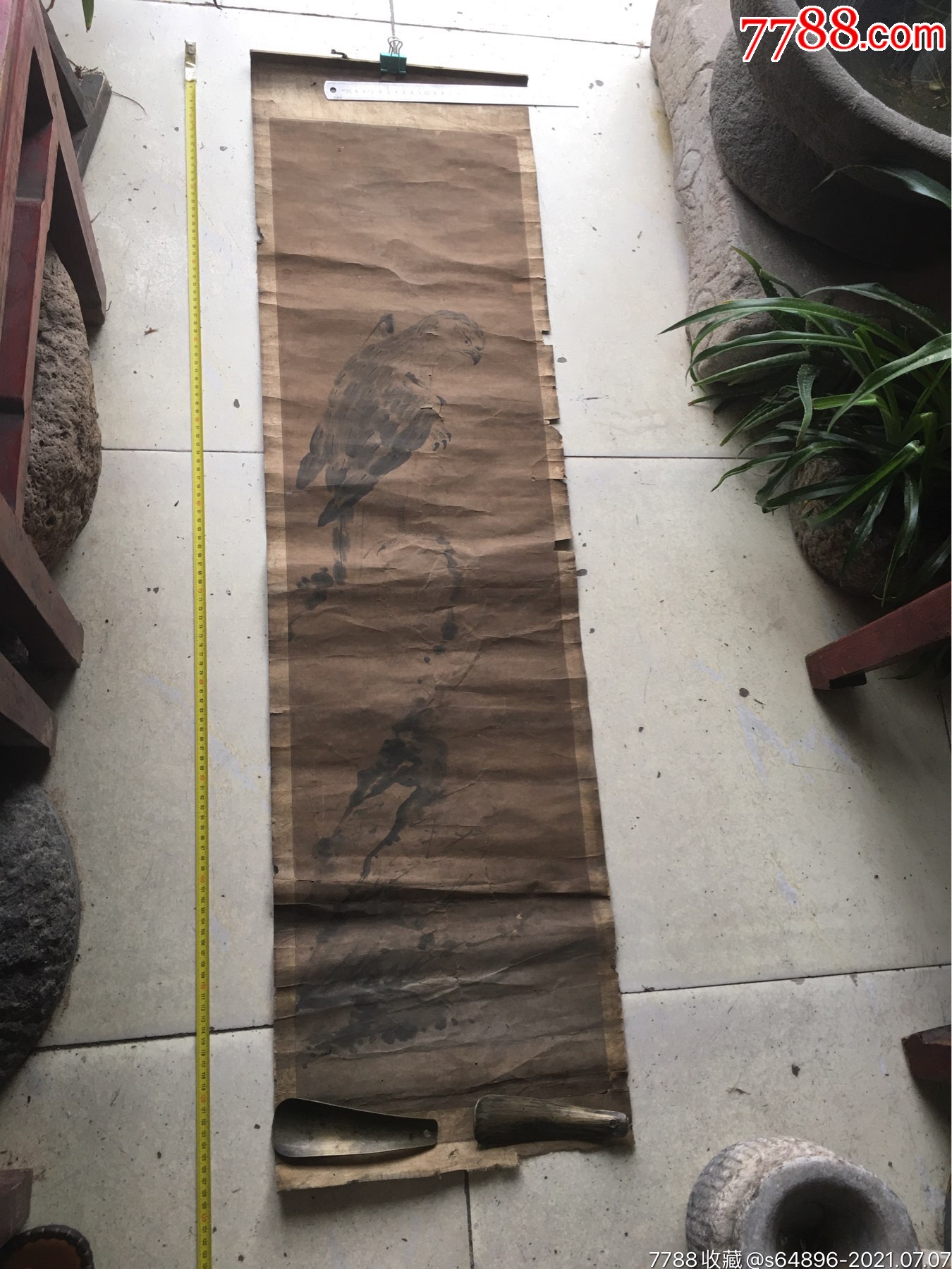 清代名家唵道人的鹰石画