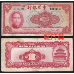 戦前中国債権「広東省国防要塞公債票」拾圓（1932年）[2793]中国紙幣