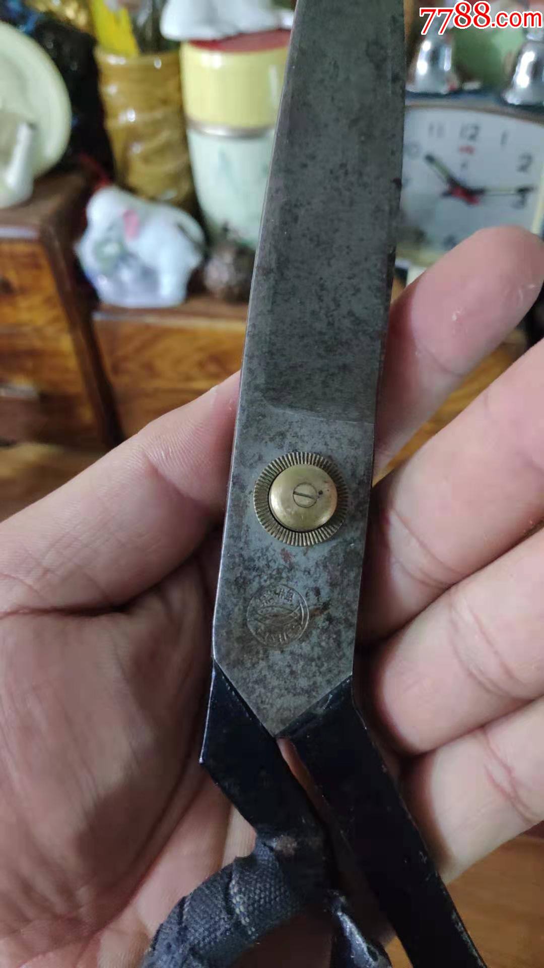 上世纪70-80年代鱼牌裁缝老式超大号剪刀民俗怀旧老工具.