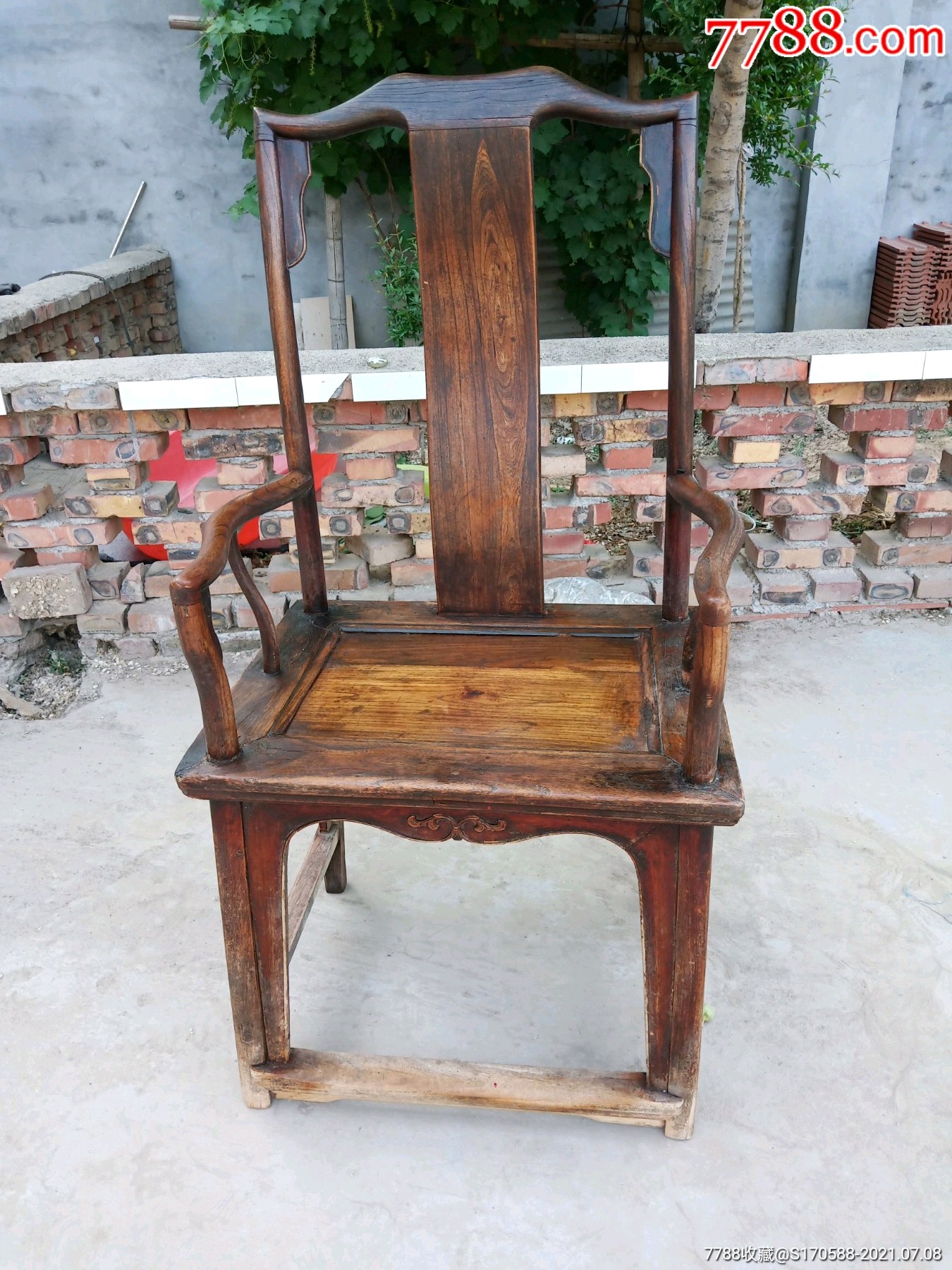 清代官帽椅,榆木,尺寸如图,_价格1700元_第1张_7788收藏__收藏热线