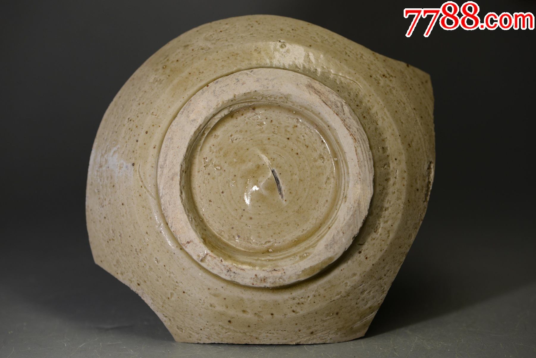 宋金磁州窑碗底子标本博物馆科研教学专用考古发掘12*11厘米