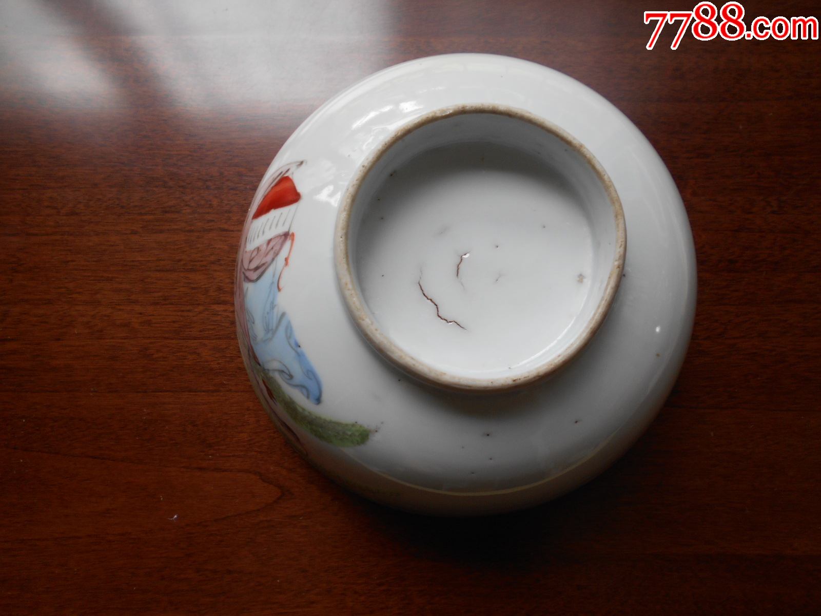 民国彩绘仕女瓷碗美女如玉口径162高85厘米