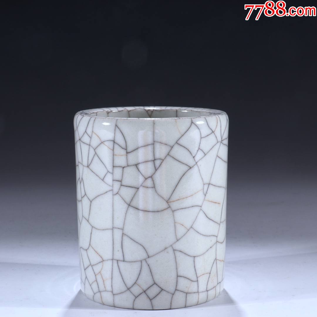 旧藏哥釉开片纹笔筒