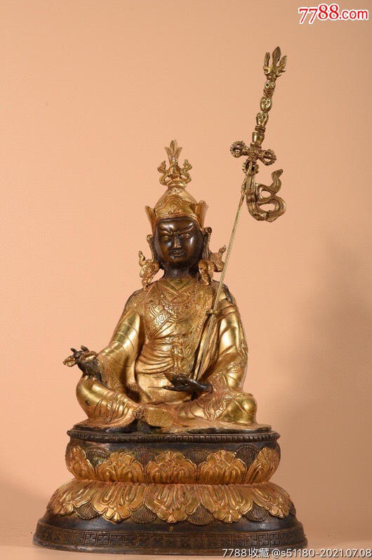 纯铜鎏金莲花生大士造像-佛像/造像-7788商城__七七八八商品交易平台