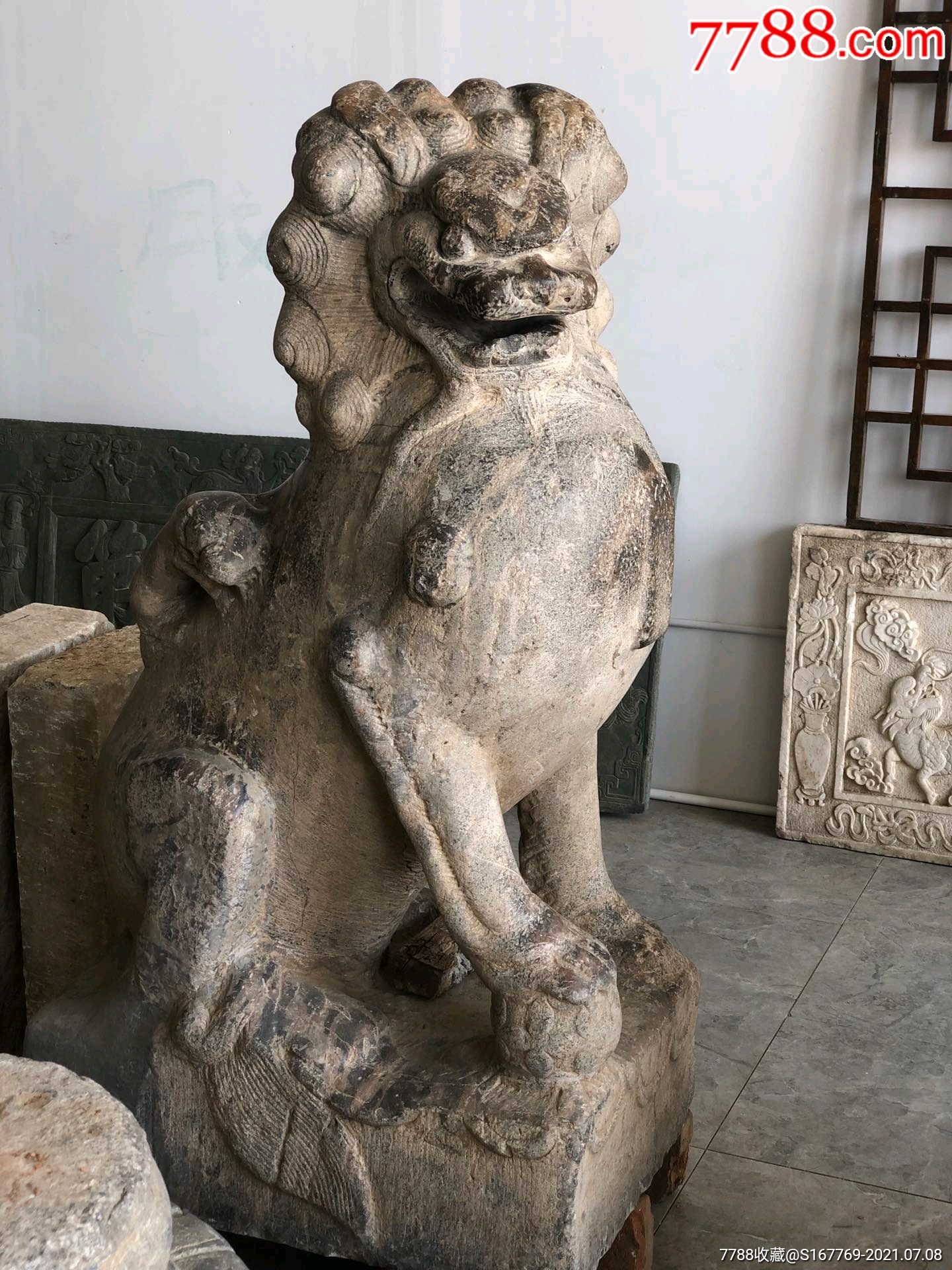 5品99明代青石案头狮,品相一流￥8,5009.5品99青石石狮子,霸气威