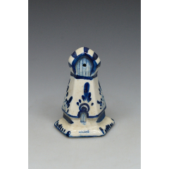 西洋古董青花瓷收藏荷蘭代爾夫特DelftBlue手繪圖案陶瓷燈塔擺件
