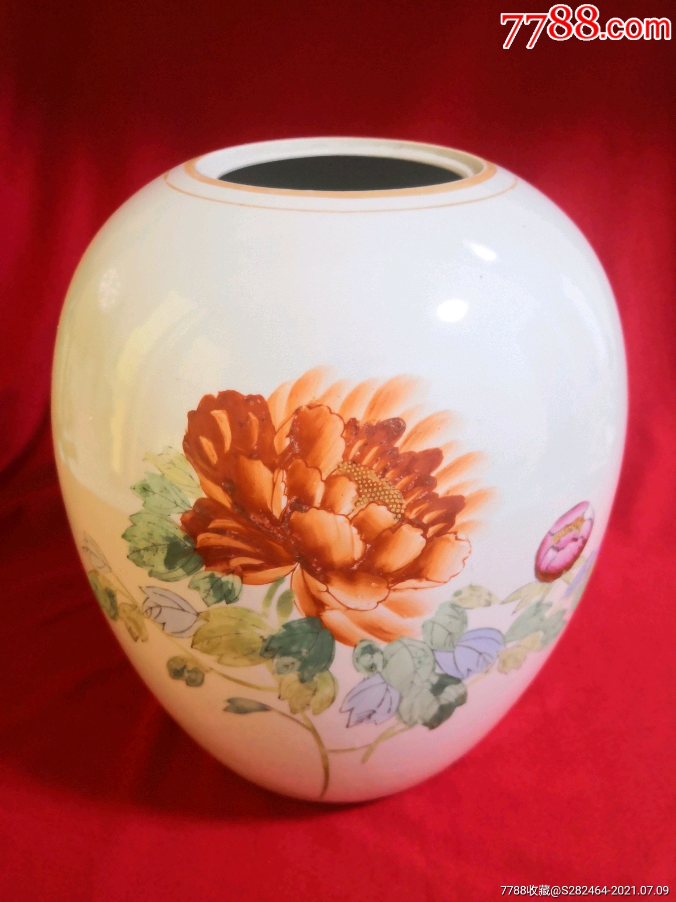 567景德镇手绘冬瓜罐瓷坛1个