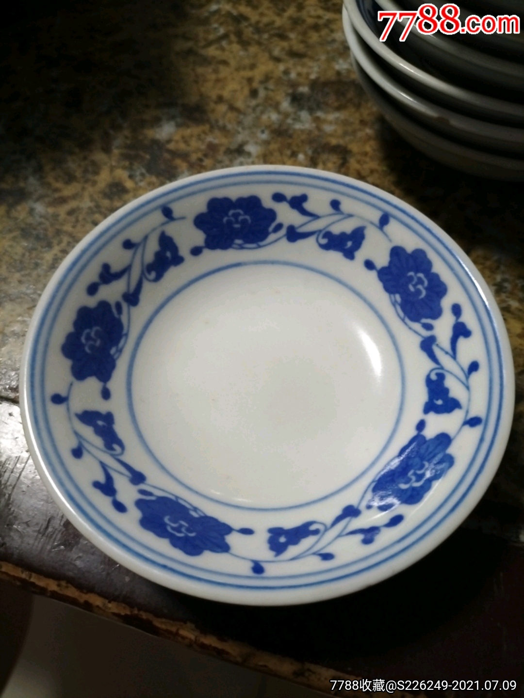 60年代7个景德镇青花小盘-价格:35元-se81332197-青花瓷-零售-7788