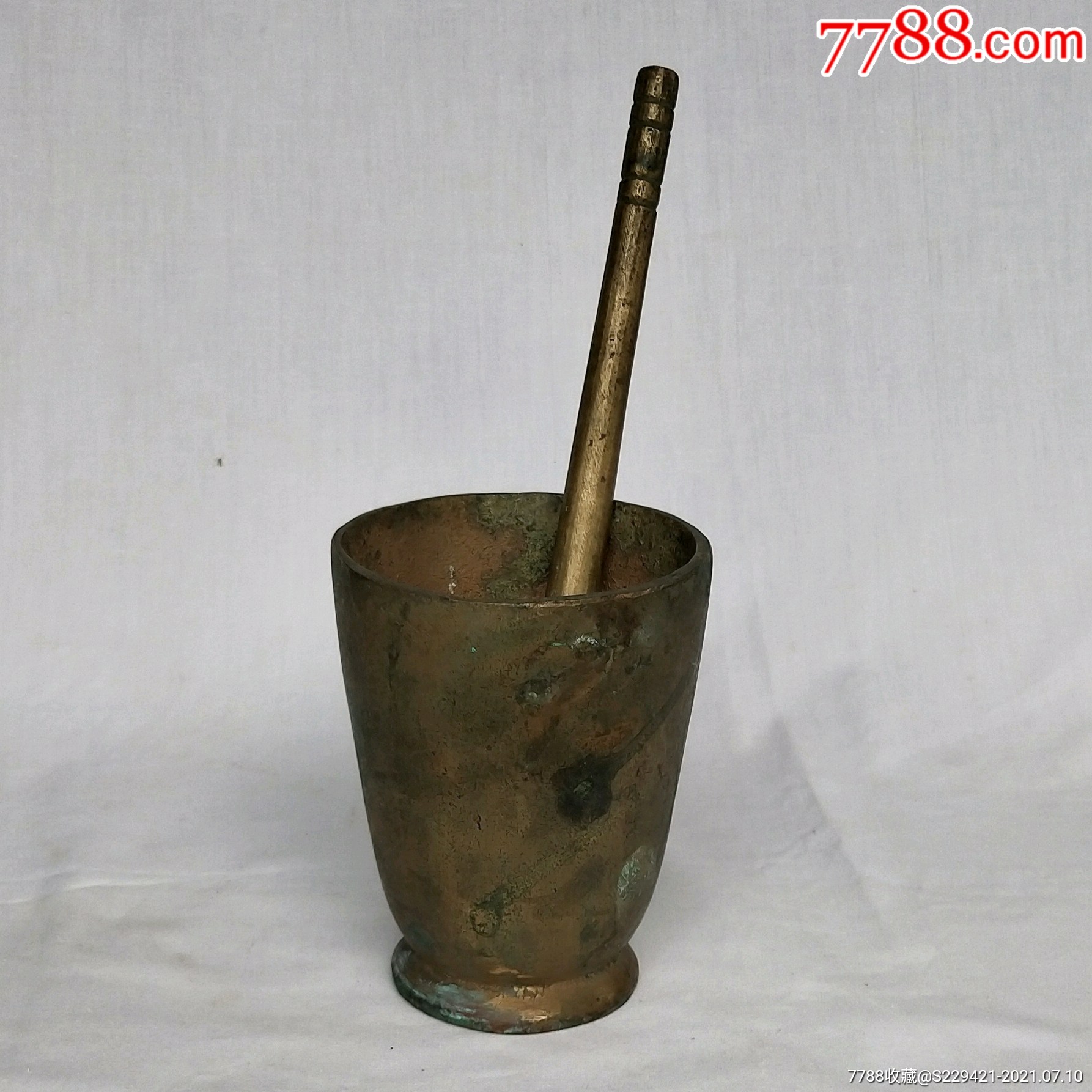 老铜器皿民国铜捣臼药店捣药罐铜钵铜臼真品-价格:965元-se81335916