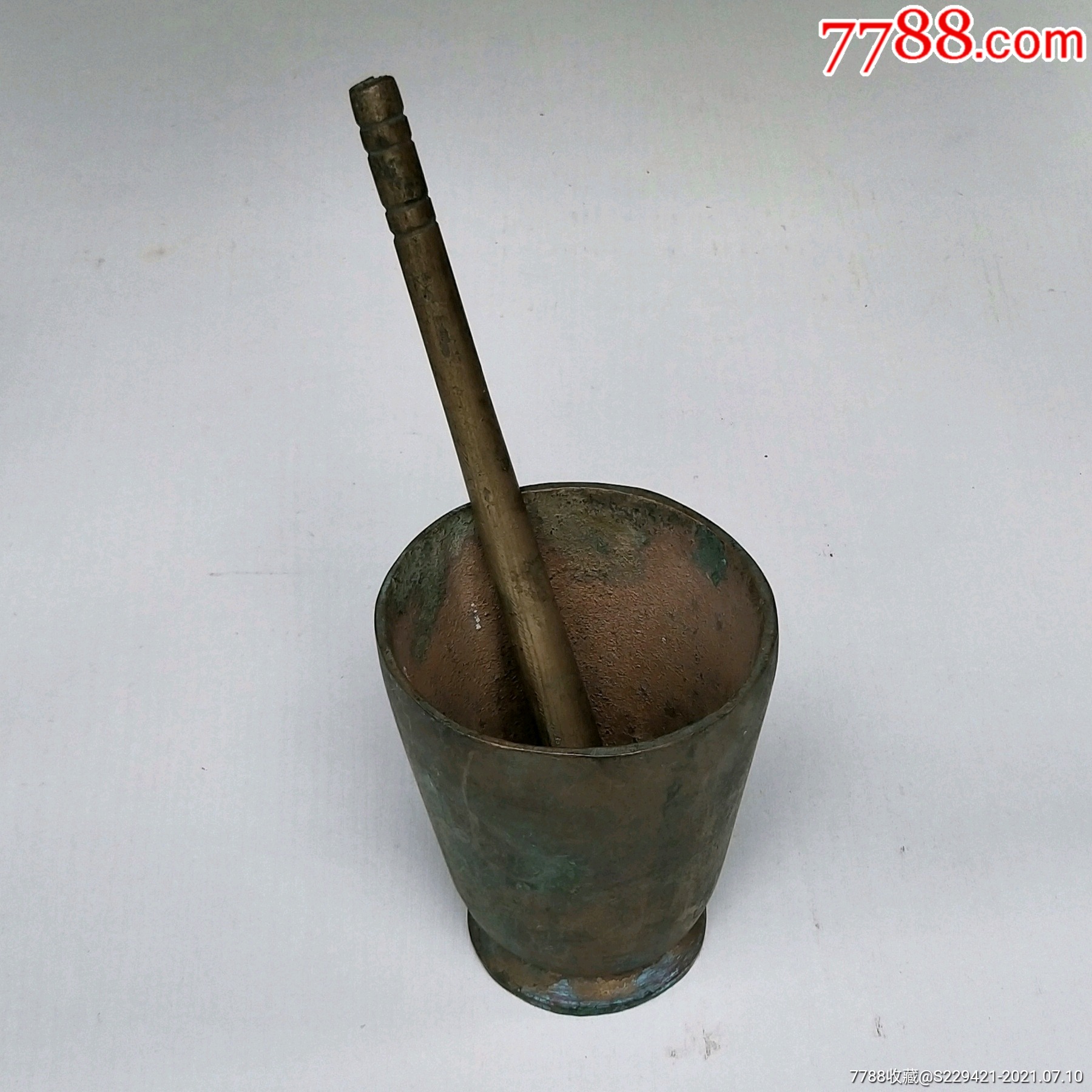 老铜器皿民国铜捣臼药店捣药罐铜钵铜臼真品-价格:965元-se81335916