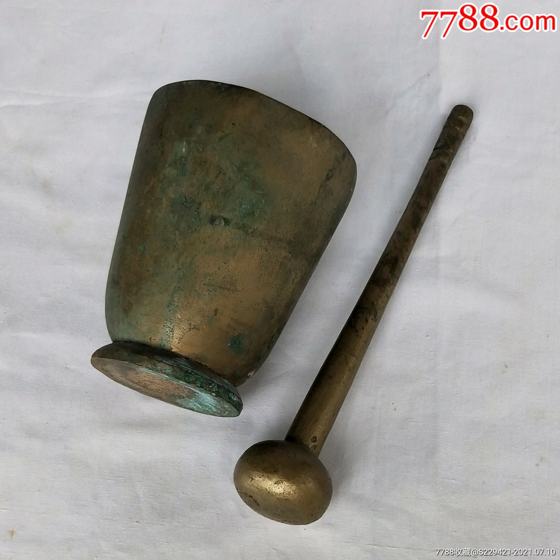 老铜器皿民国铜捣臼药店捣药罐铜钵铜臼真品-价格:965元-se81335916