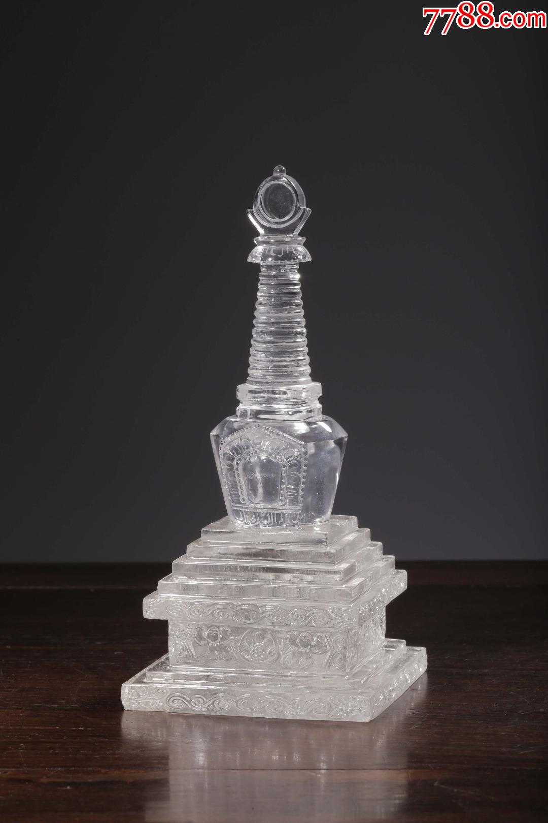 天然白水晶佛塔