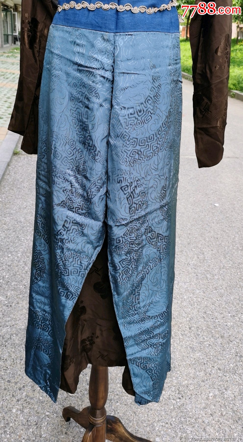 民国时期真丝面料阔腿裤