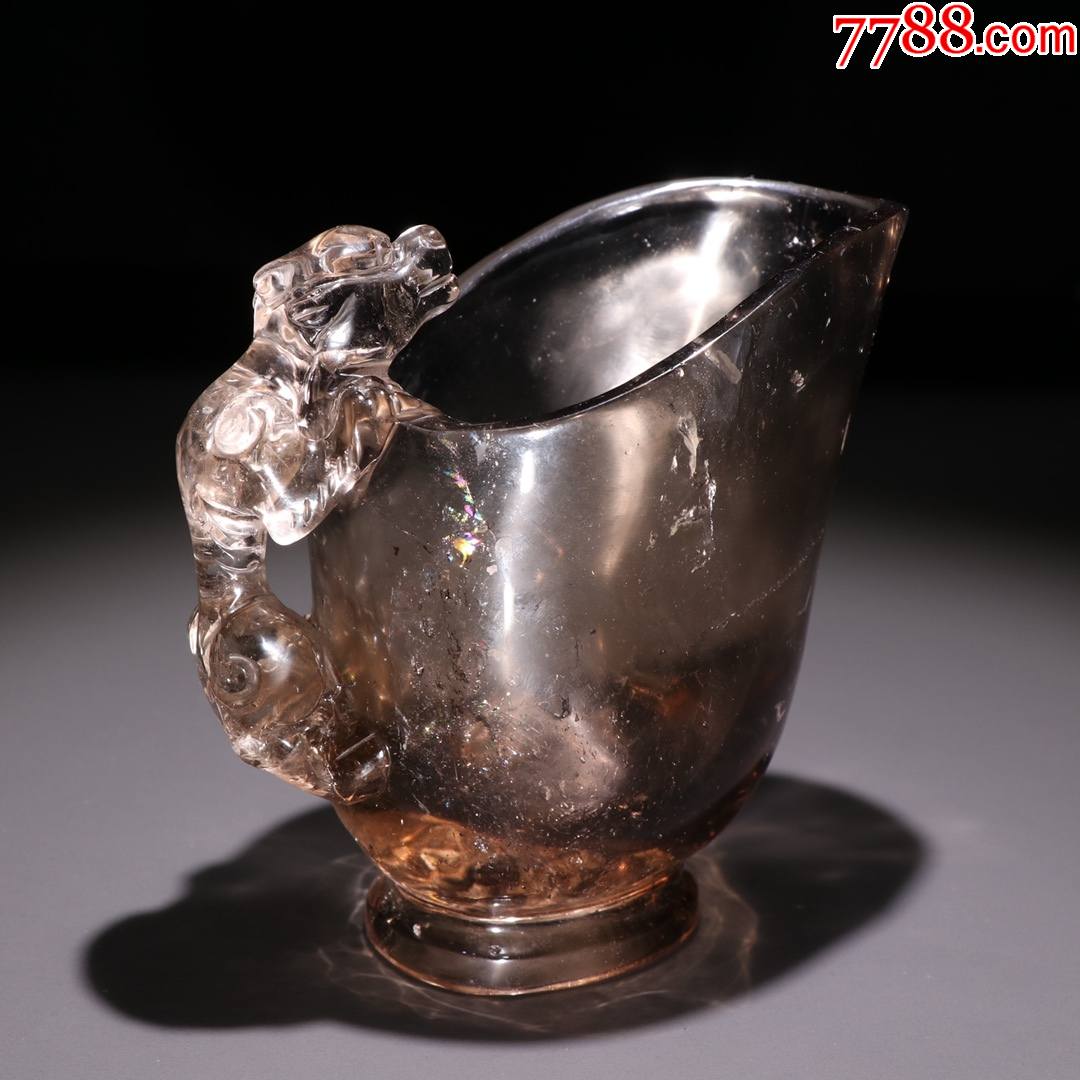 茶晶螭龙耳杯-价格:4000元-se81363884-水晶-零售-7788收藏__收藏热线