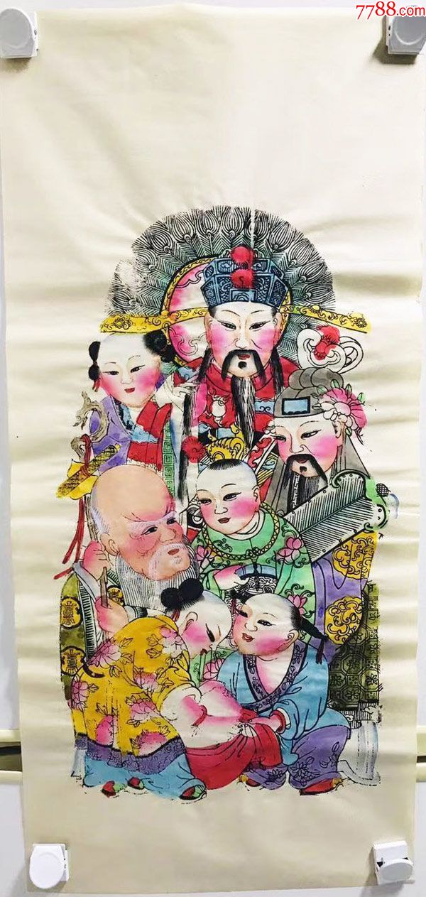 木版年画福禄寿儿童