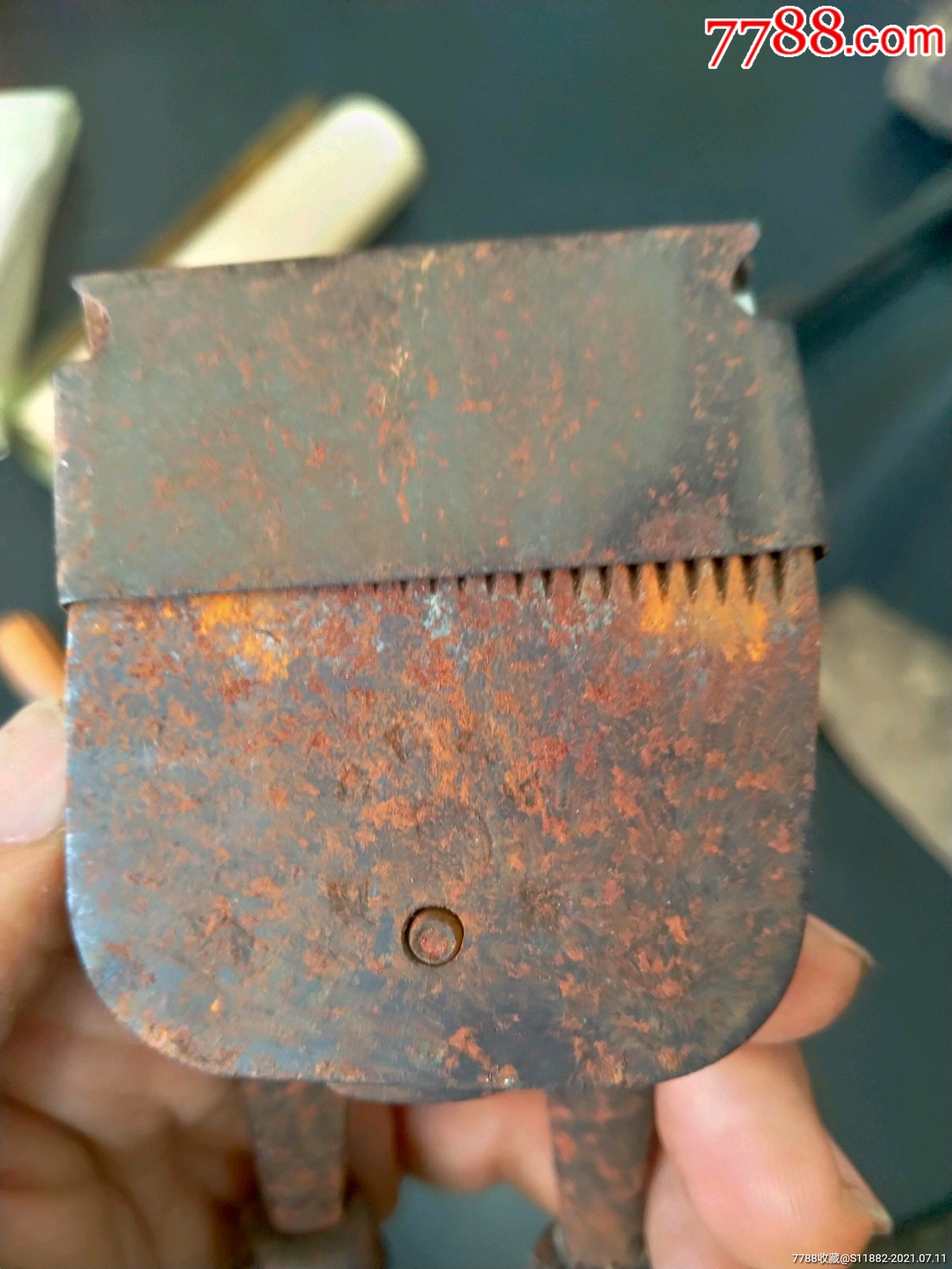 完美漂亮民国大红酸枝木老红木理发推子手动推了带安全帽