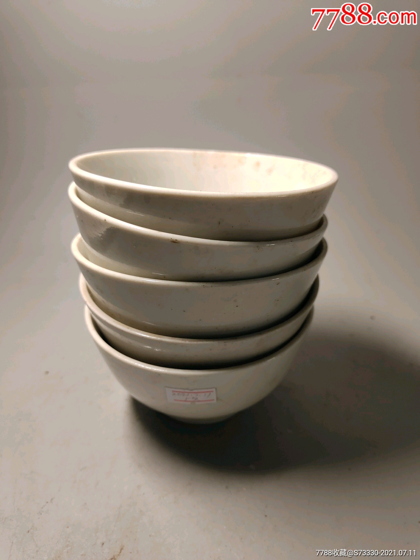7080年代德化白瓷小碗5制合售