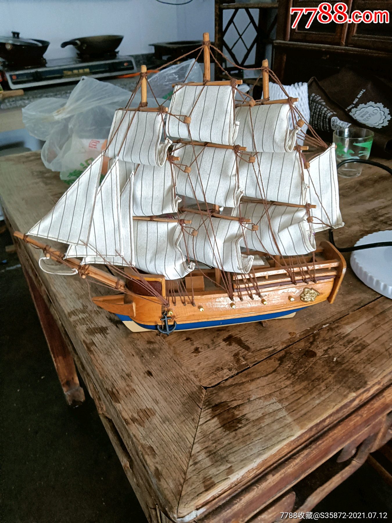 木质帆船模型制作过程图片