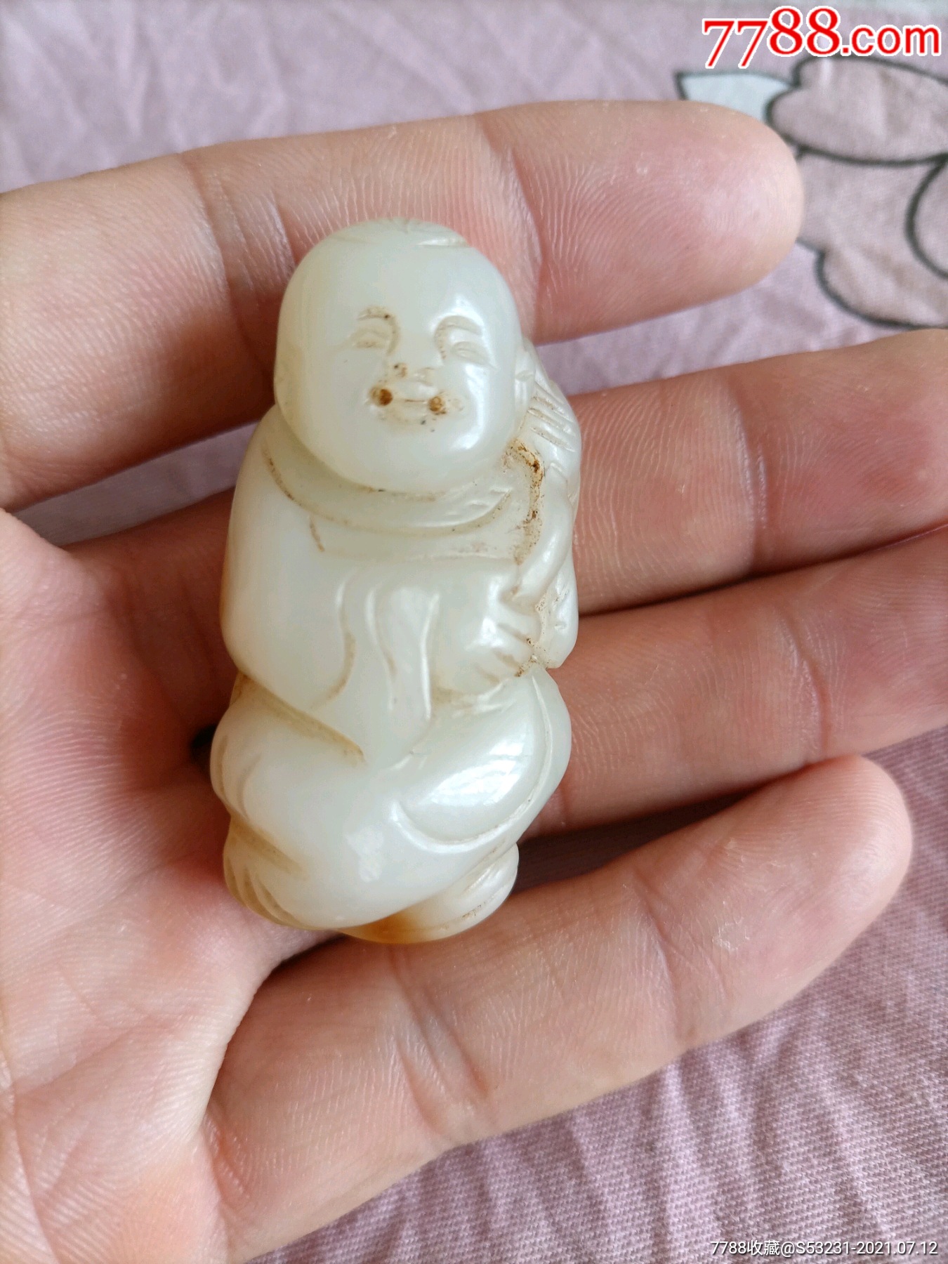 和田玉善财童子挂件