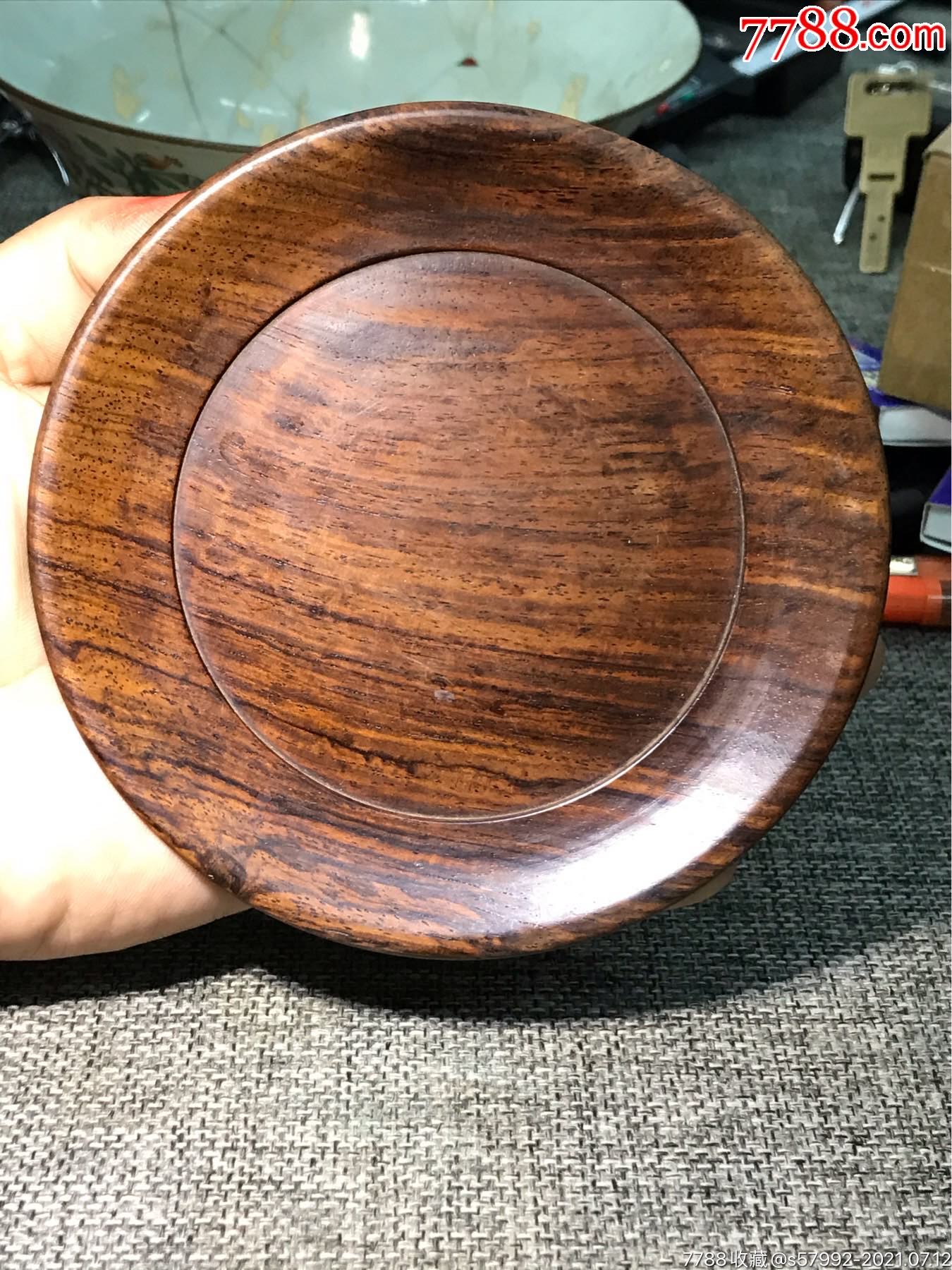 民国黄花梨木盘