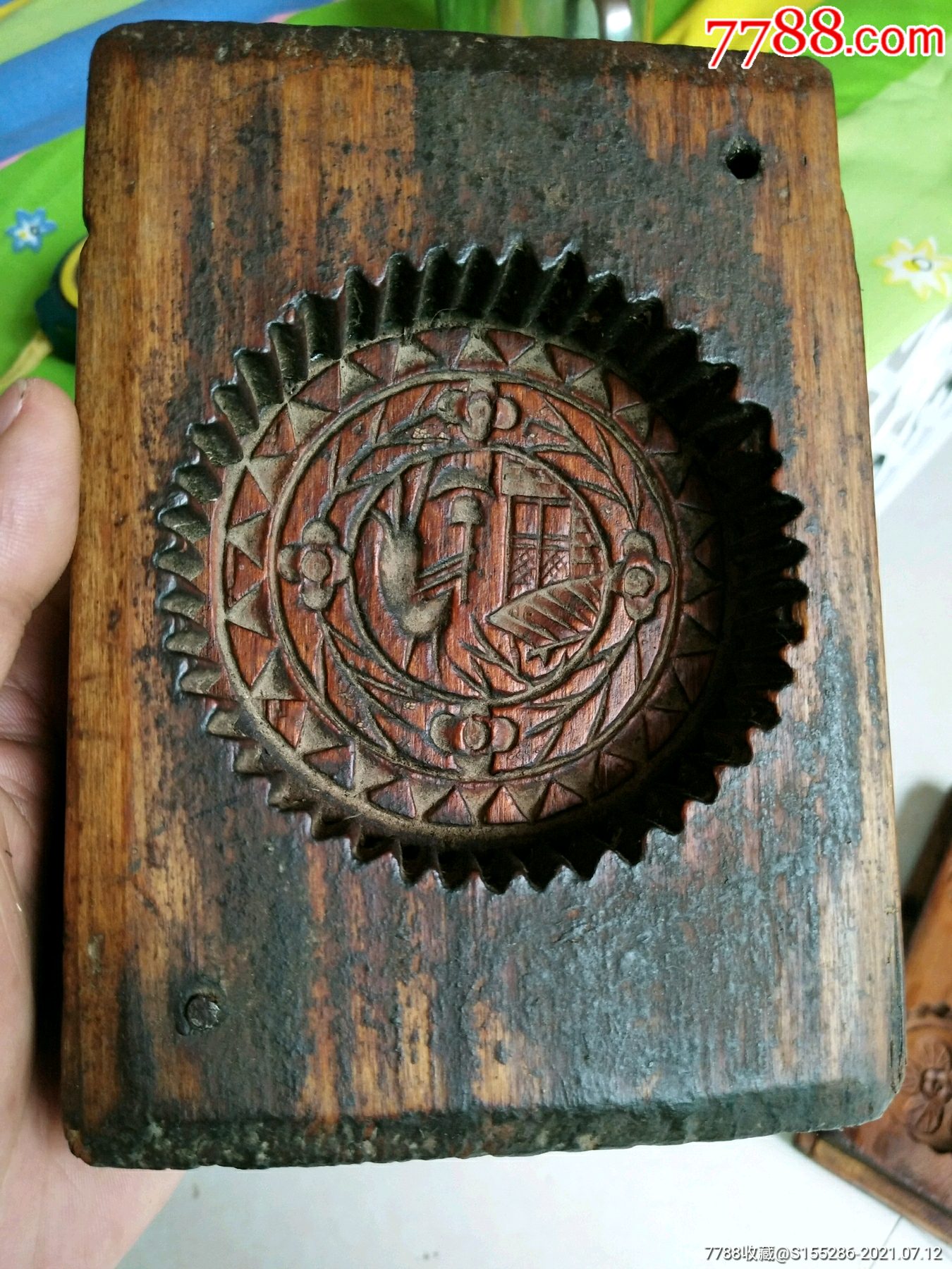 清代月饼模子长158厘米宽114厘米背面带堂号万泰全记