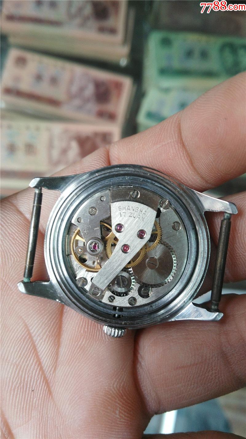漂亮少见布纹鼓盘上海1110男机械表机芯ss1_手表/腕表_第3张_7788钟表