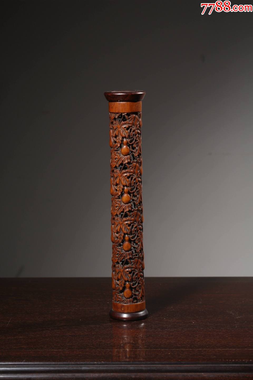 清竹雕葫芦万代香筒