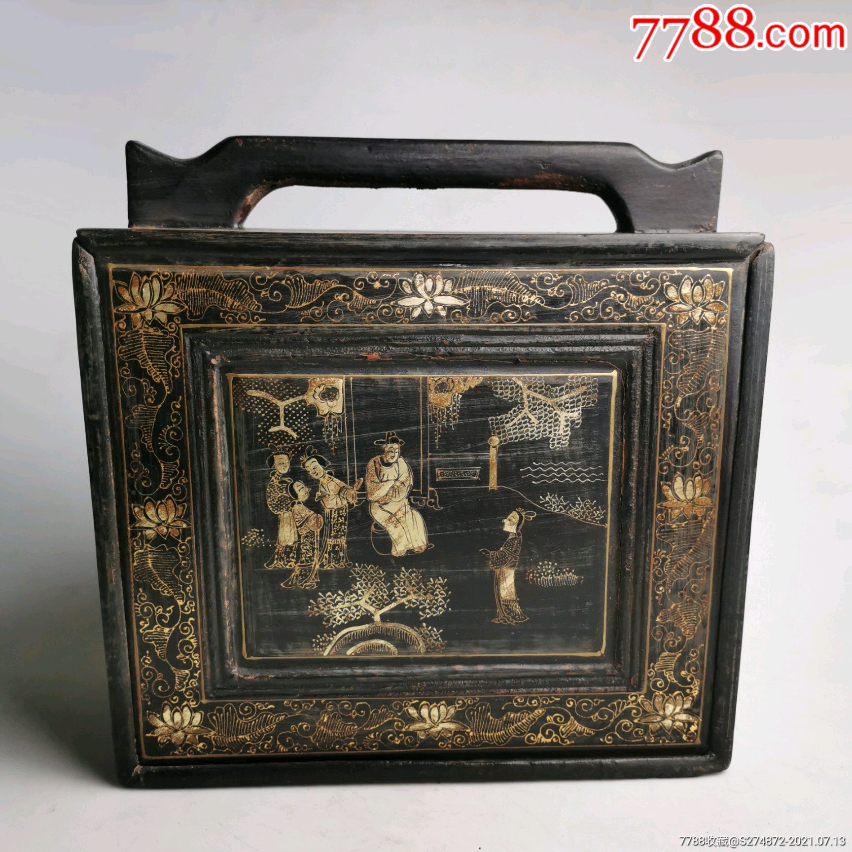 清代大漆描金书箱老漆器箱子_价格2800元_第1张_7788收藏__收藏热线