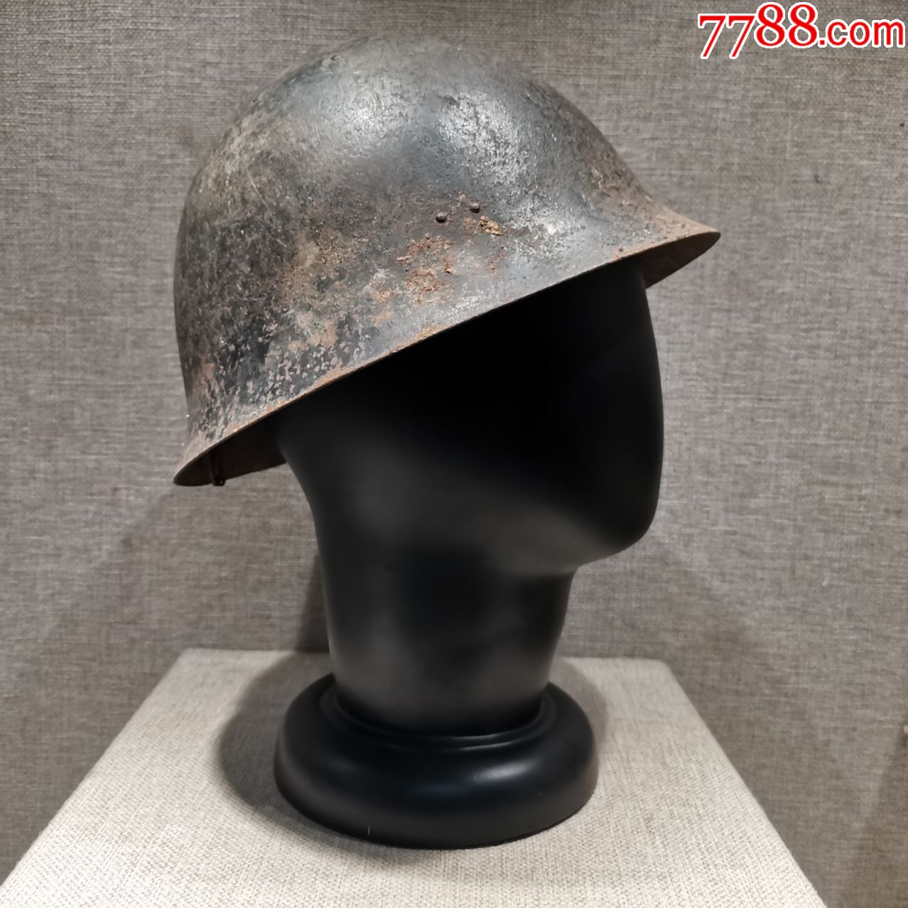 红色收藏抗战时期老物件民兵八路军缴获日军90式钢盔小号后沿用原品