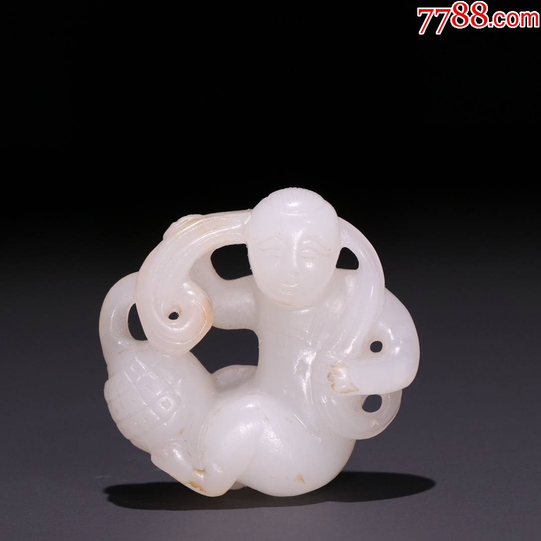 和田玉童子雕件.