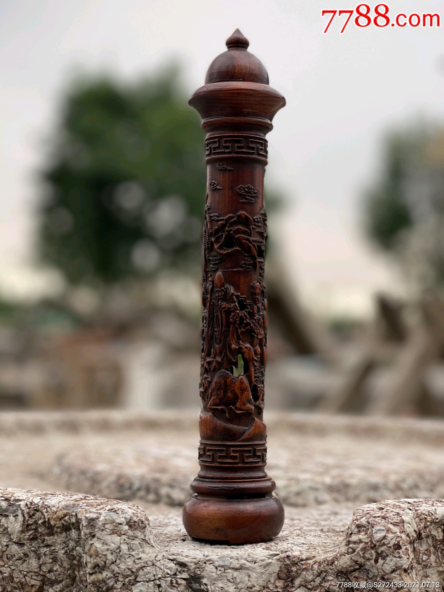 民国黄杨木香筒,无修补,全品_香炉/香器_鉴别图片