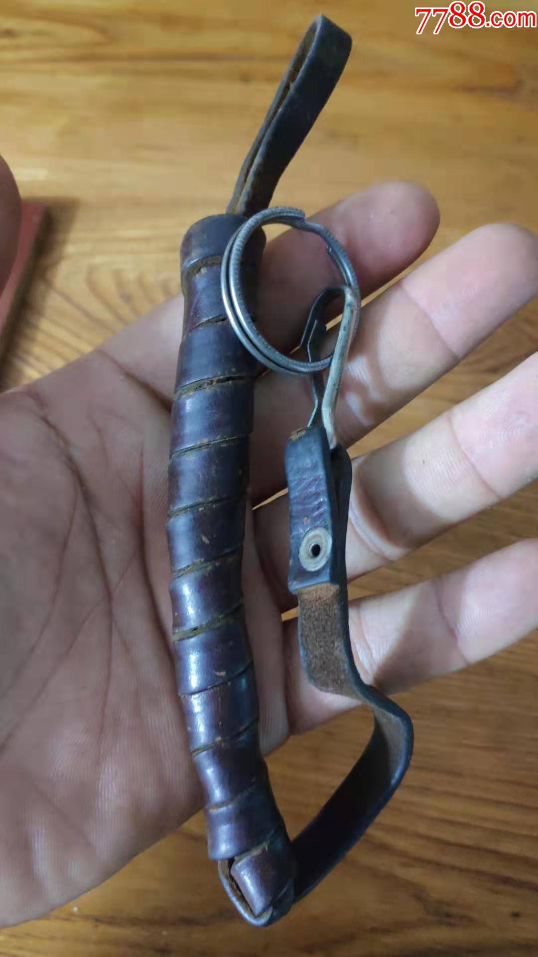上世纪7080年代纯皮质钥匙绳钥匙扣民俗怀旧老物品