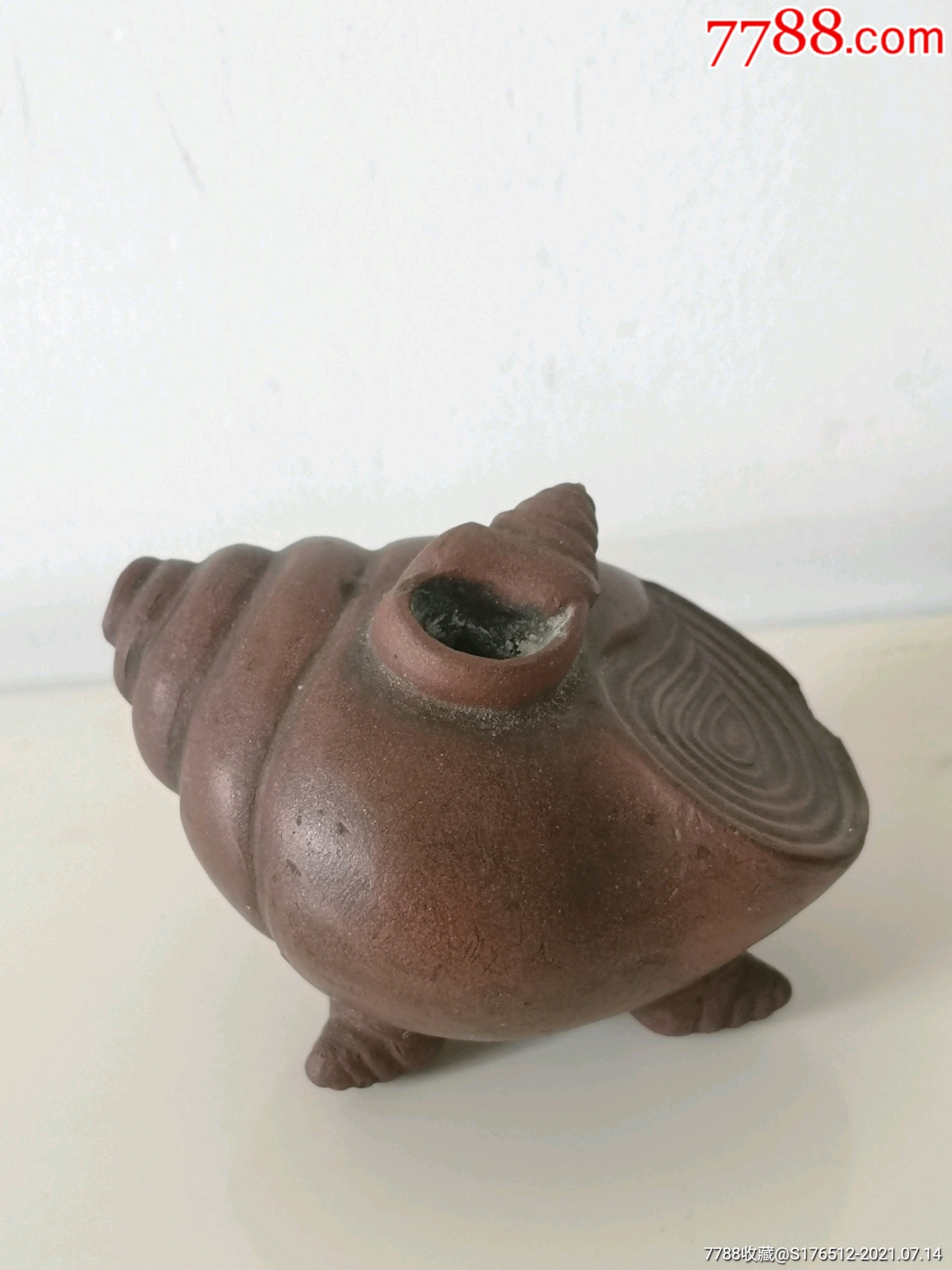 民国紫砂文房水滴带闻记款