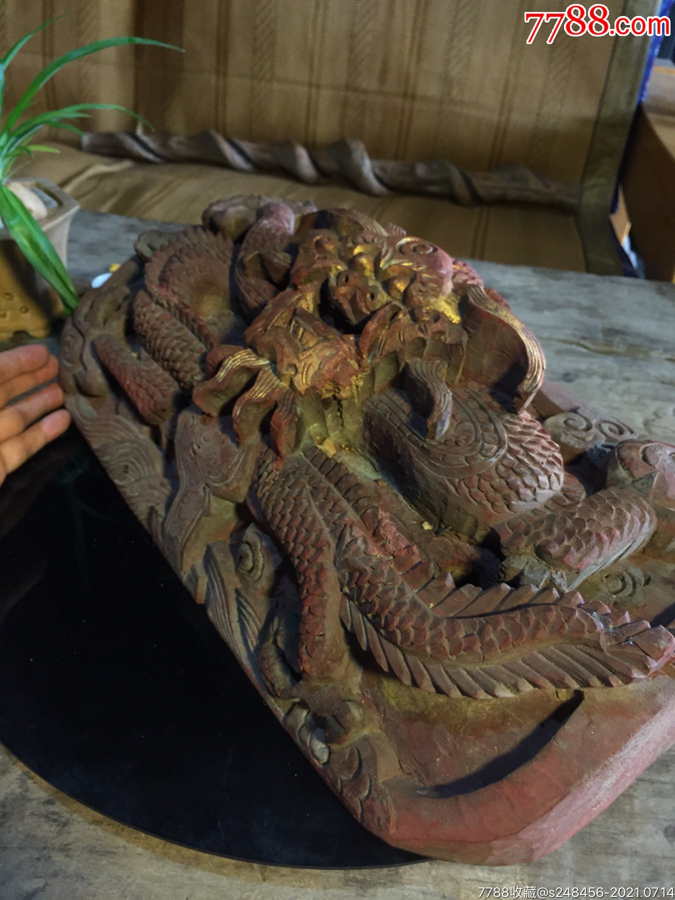 老木雕神龙古玩清代摆设雕摆件木器雕塑艺术古物详细如图