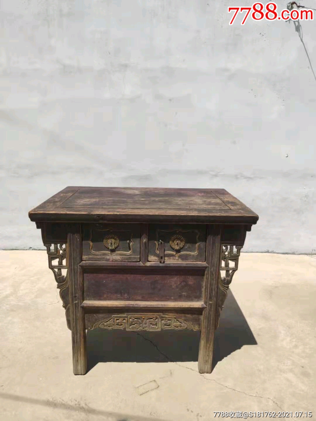 清代老榆木供桌迎门柜