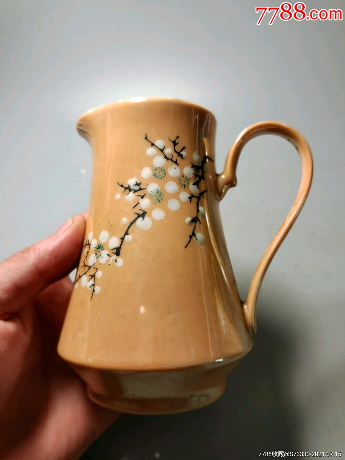 80年代左右,醴陵电光釉梅花公道杯,奶缸一只2