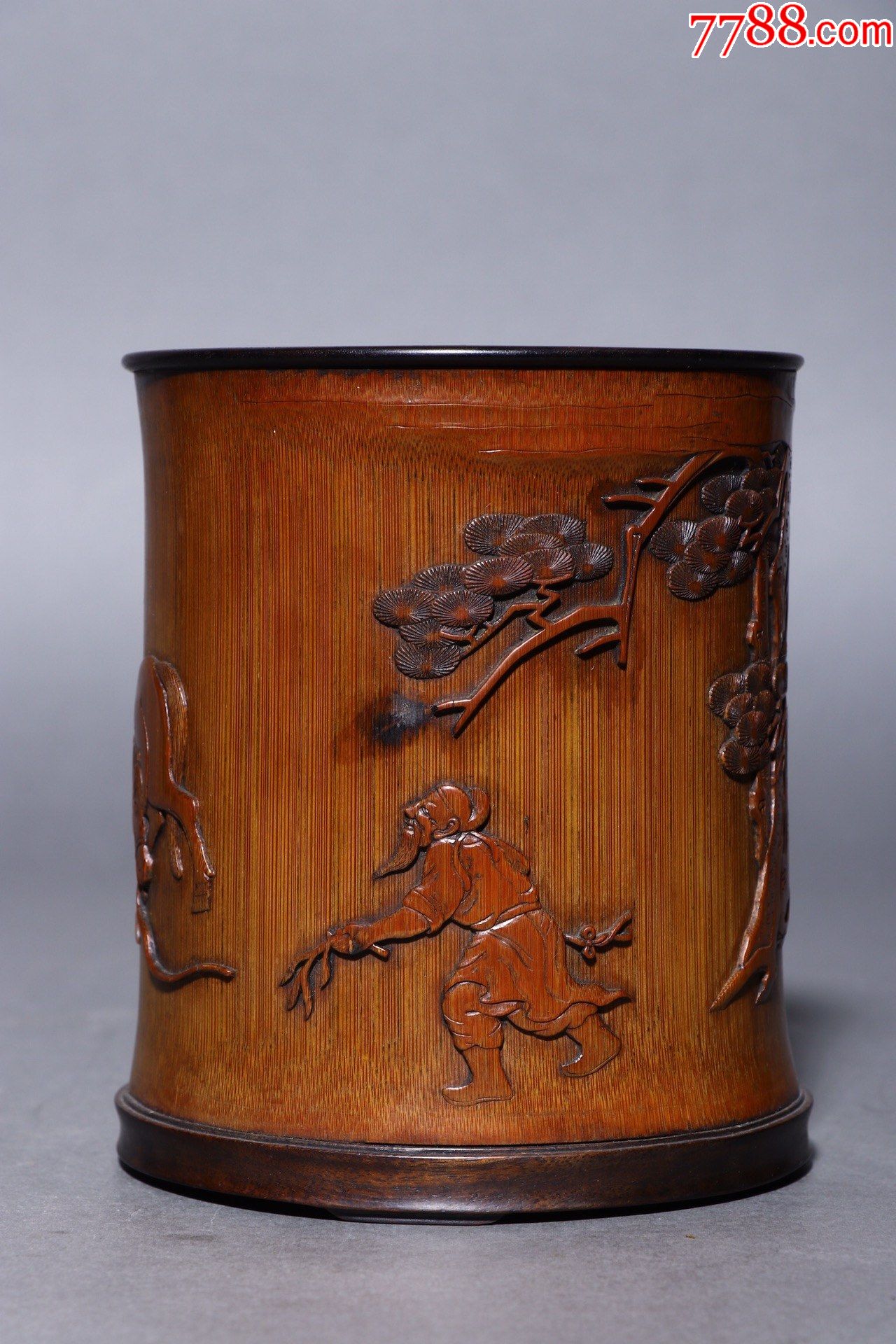 竹雕人物故事笔筒