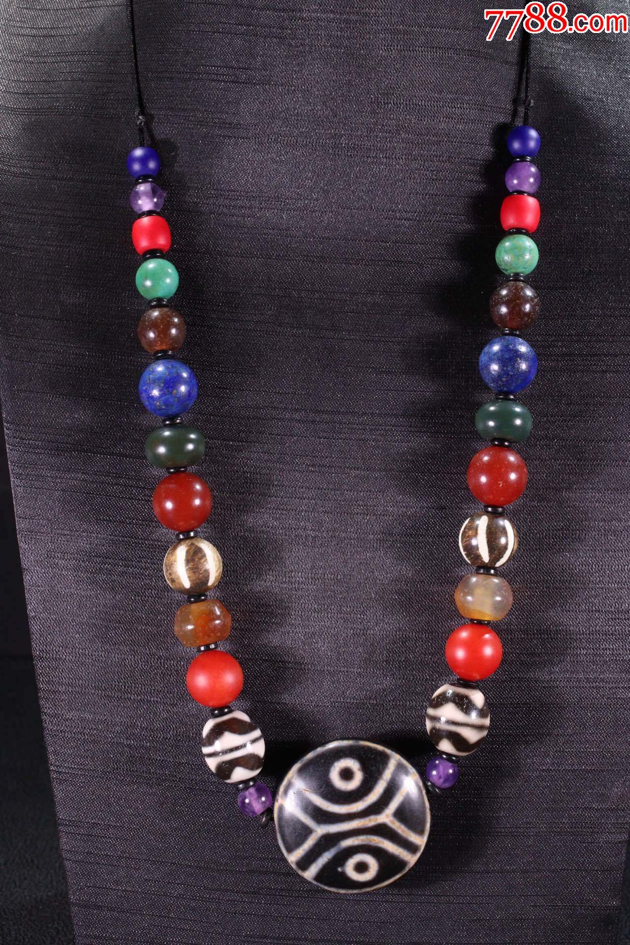 【藏传精品多宝天珠平安扣锁骨链】