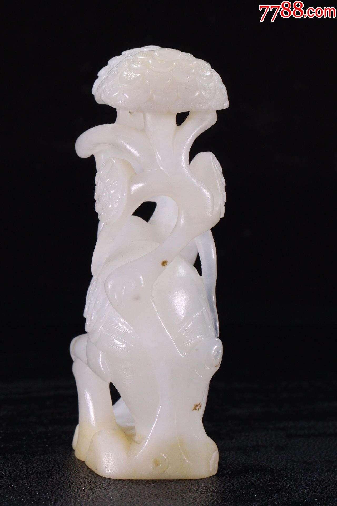 和田玉籽料松鹤延年玉雕件