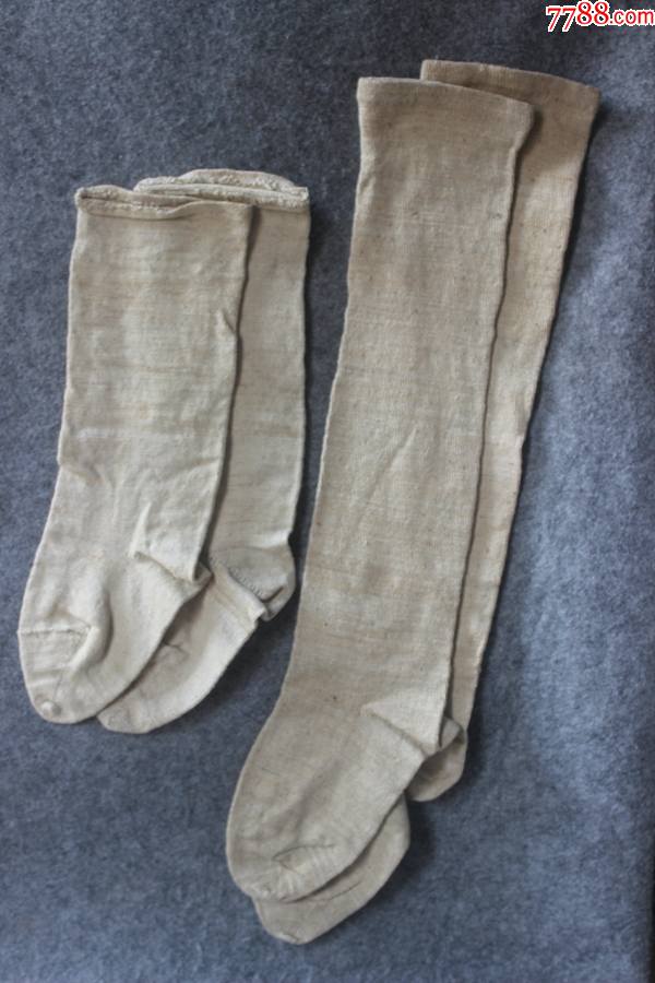 民国时期少女电机棉丝袜长筒小脚袜未使用一对5434厘米zz3204