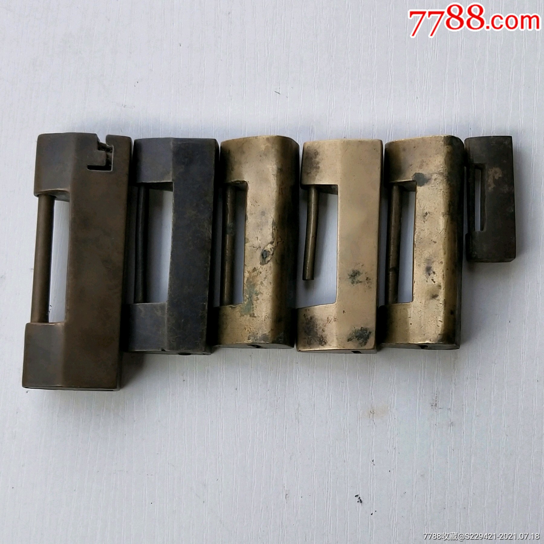 老锁清代民国铜锁门箱柜横开锁铜器防盗锁