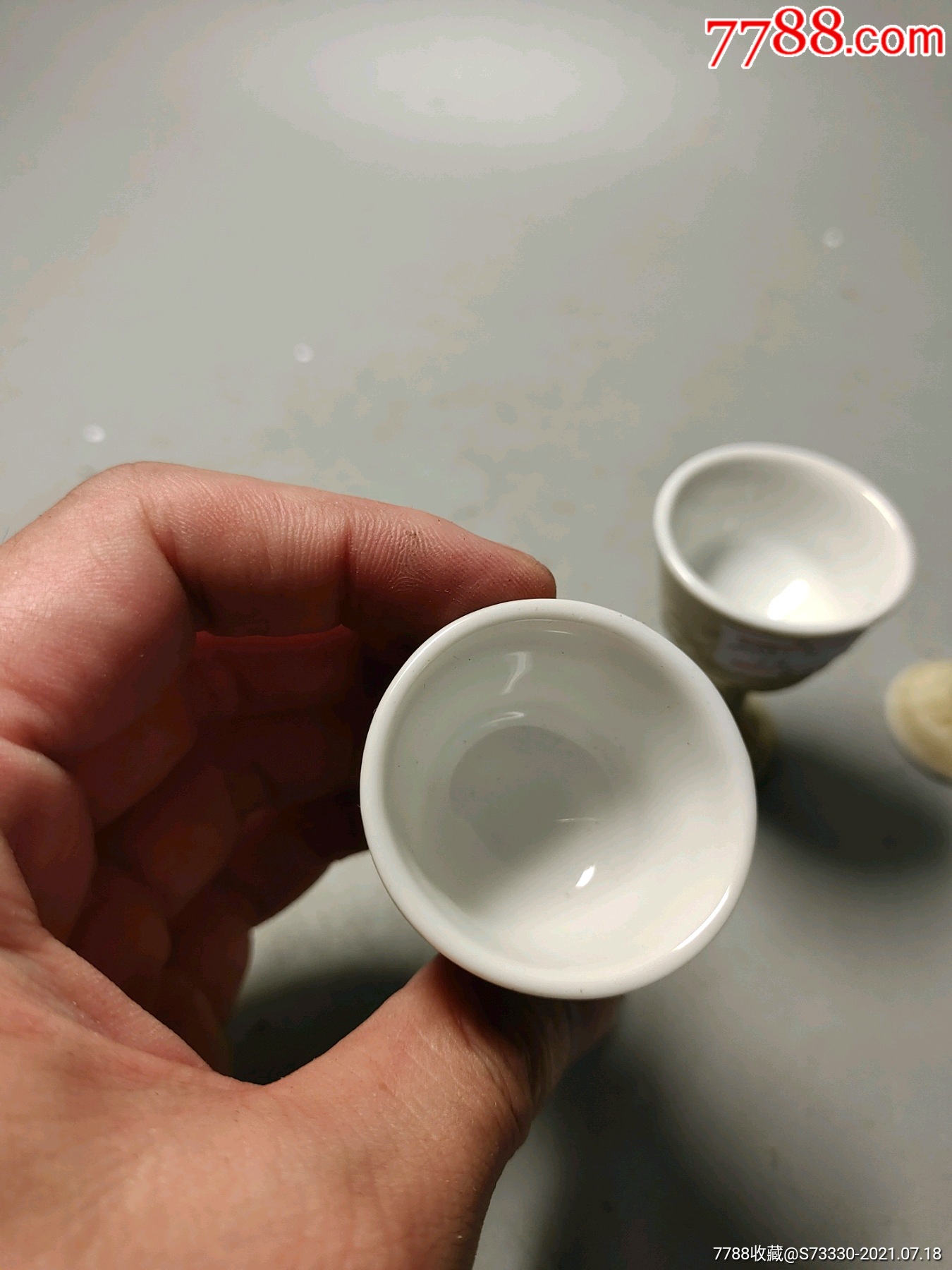 七八十年代,黄釉龙纹高足小酒杯,3只合售_彩绘瓷/彩瓷_第6张_7788钟表