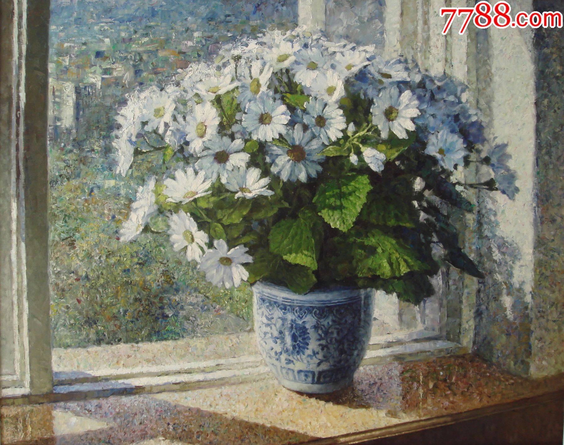 窗前瓶花