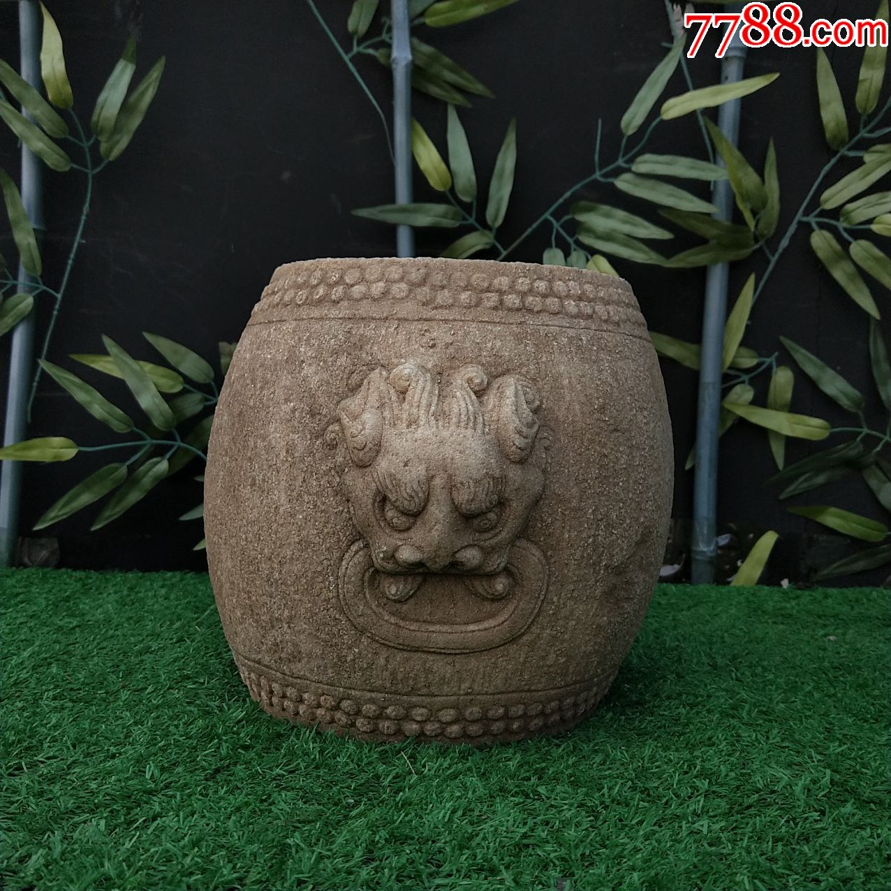 汉白玉石墩底座古墩阳台摆件