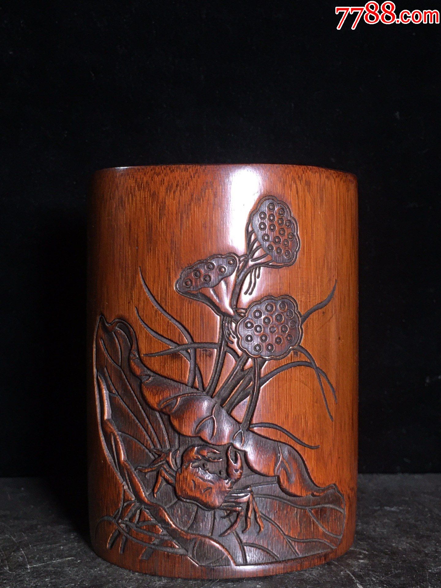 竹雕手工雕刻笔筒