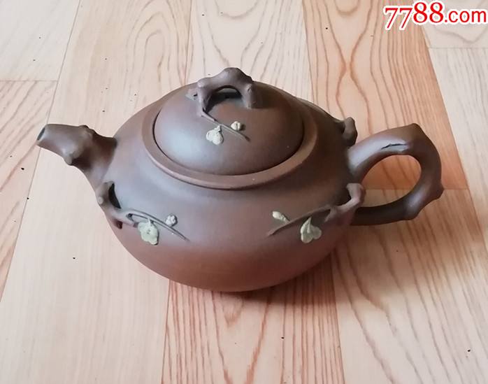七八十年代梅花紫砂壶砂料纯正zyt982011