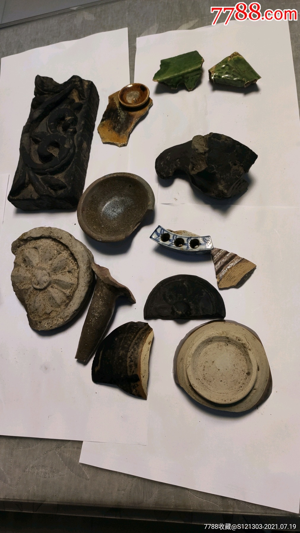 "商品>>>>99老瓦当老瓷片瓷片39品