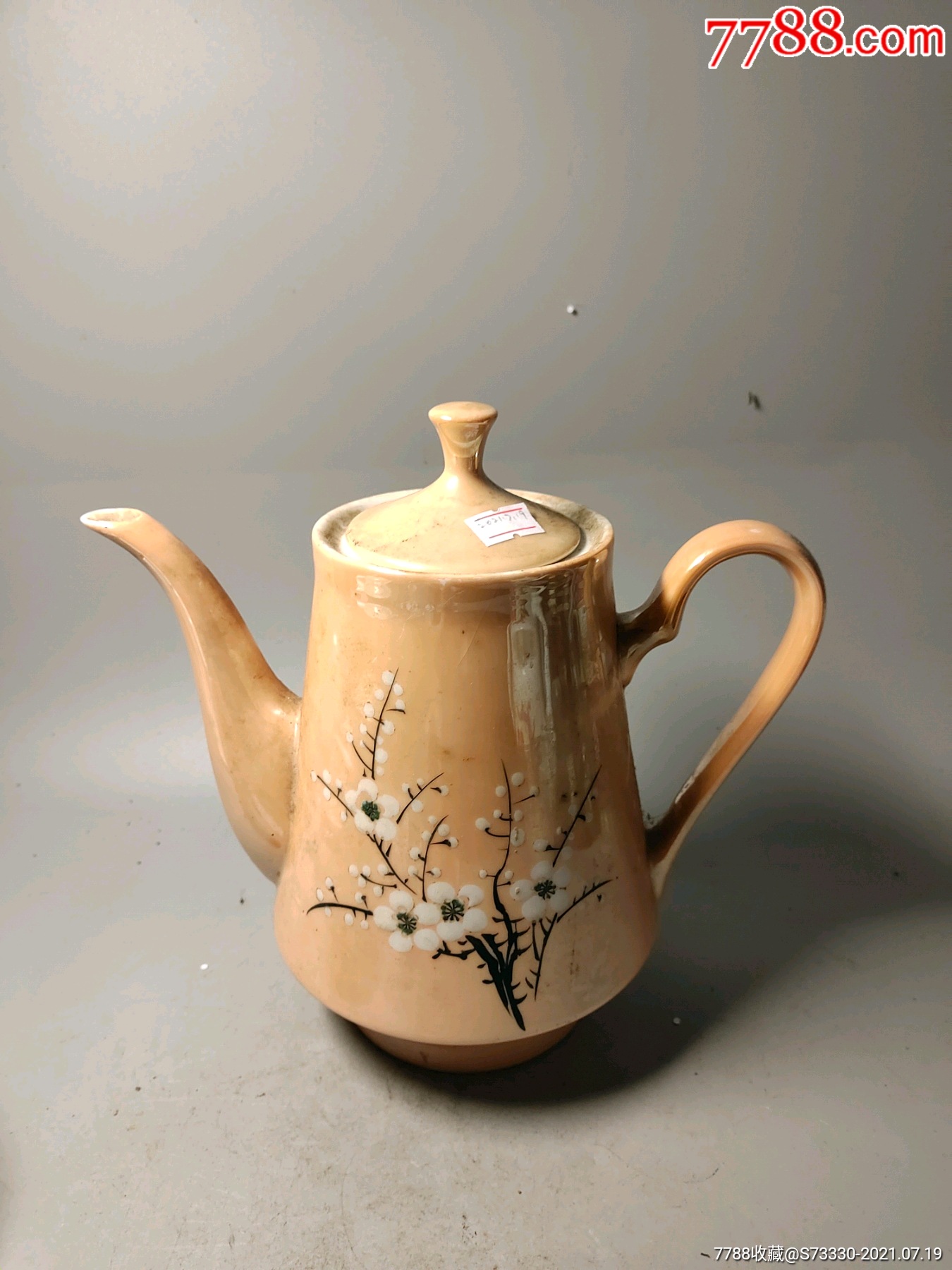 七八十年代醴陵电光釉梅花茶壶一把磕线