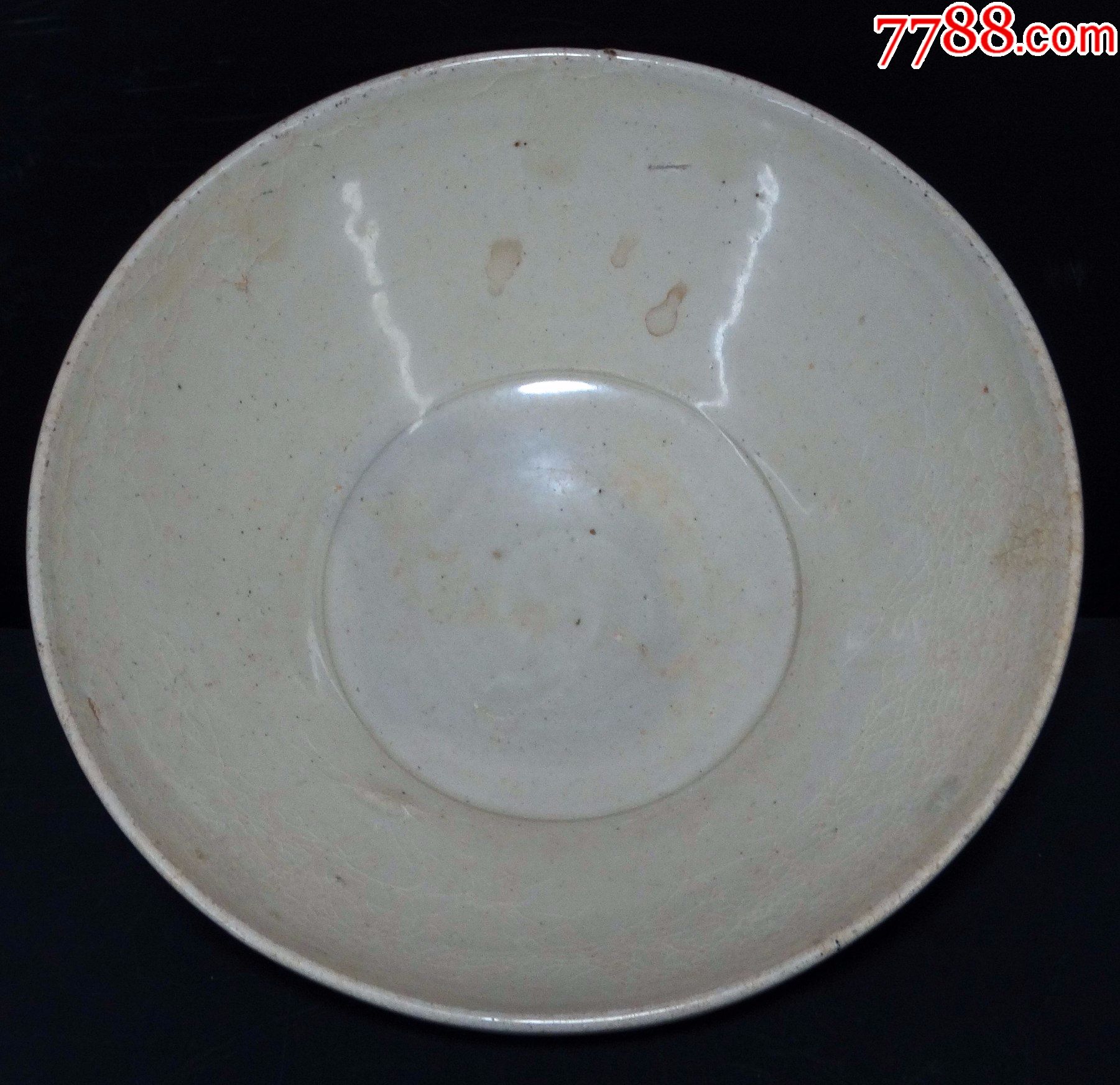 84古玩古董高古老窑陶器瓷器宋代元代保老包真宋代影青釉双边大碗