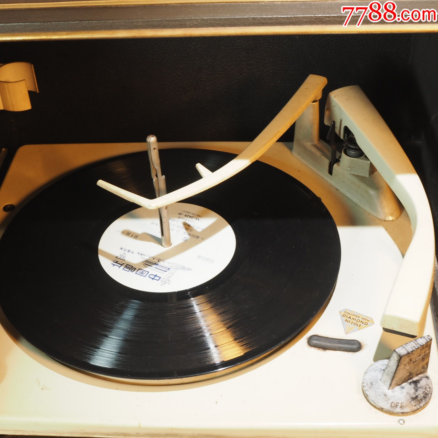 西洋古董一体式带双喇叭留声机电唱机功能正常1960年代黑胶唱机